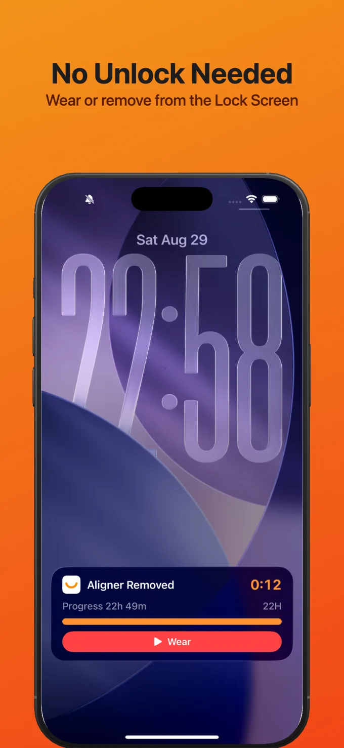 No Unlock Needed - Wear or remove from the Lock Screen